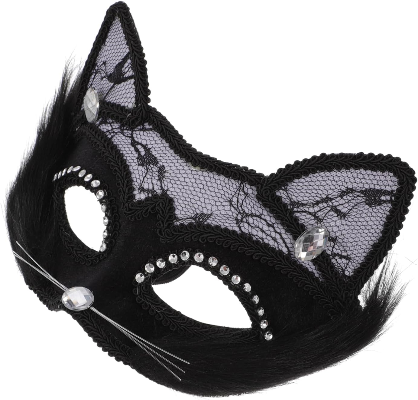 LIFKOME Adult Cat Face Mask PVC Masquerade Props for Halloween Party