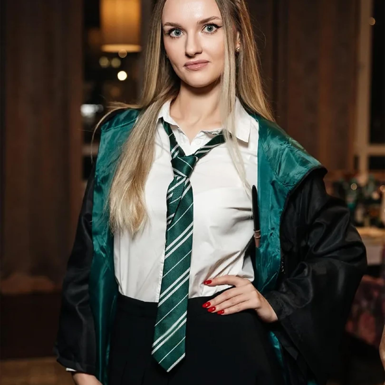 Kostium czarodziejski, 2 sztuki, krawat w paski, dla chłopców i dziewczynek, Cosplay krawat dla dzieci, Cosplay, karnawał, Halloween, imprezę, akcesoria kostiumowe