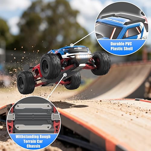 Miniatura 6 de Scientoy Autos RC 116 de 45 KPH, 4WD todo terreno de alta velocidad, camión RC todoterreno con 2 baterías recargables, 60 minutos de tiempo de