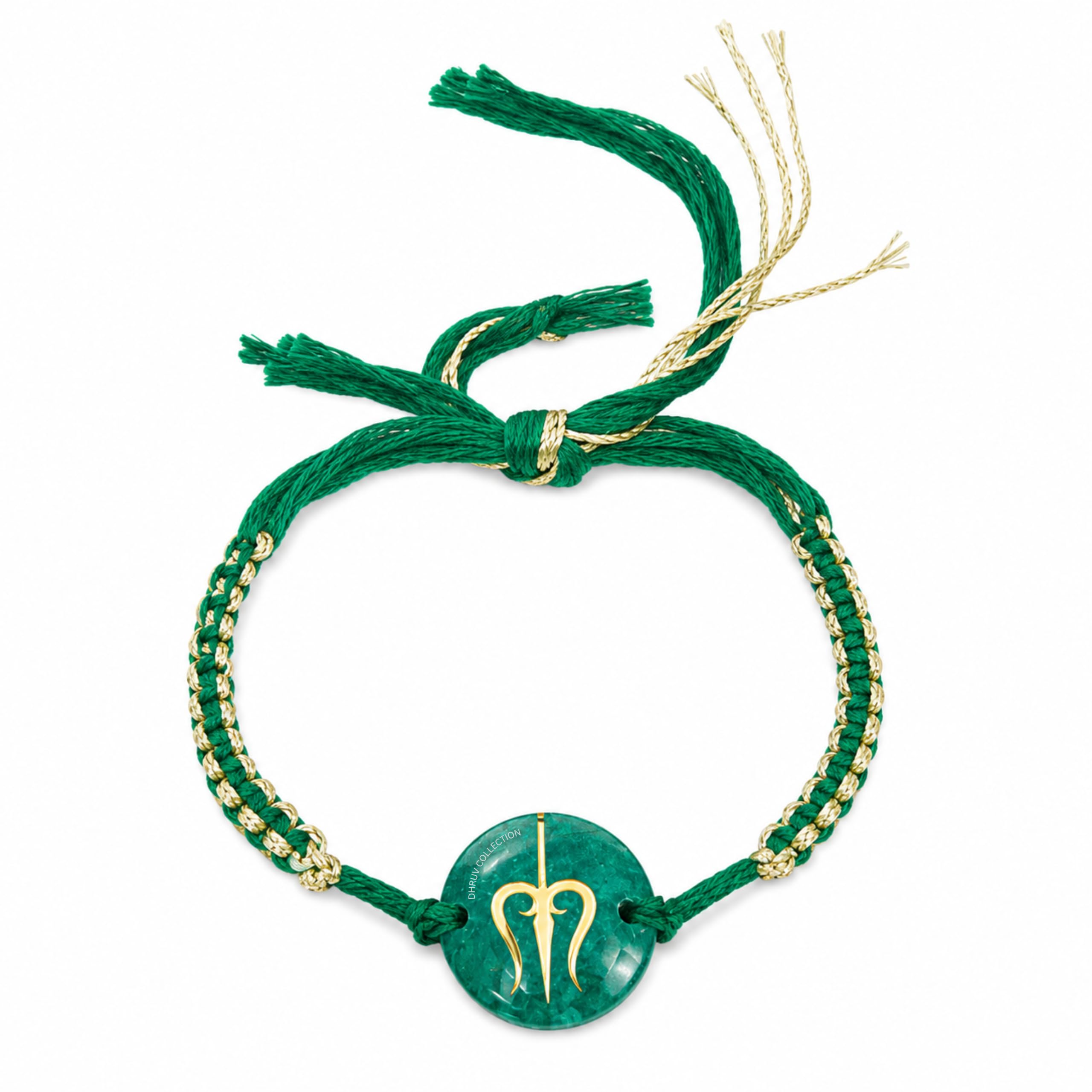 Thread Resin Gold Foil Trishul Rakhi for Men & Boys | Religious Mahadev Shiva Rakshabandhan Rakhi with Mauli Thread | Divine Festive Wrist Band for Brother - Pack of 1-image-24