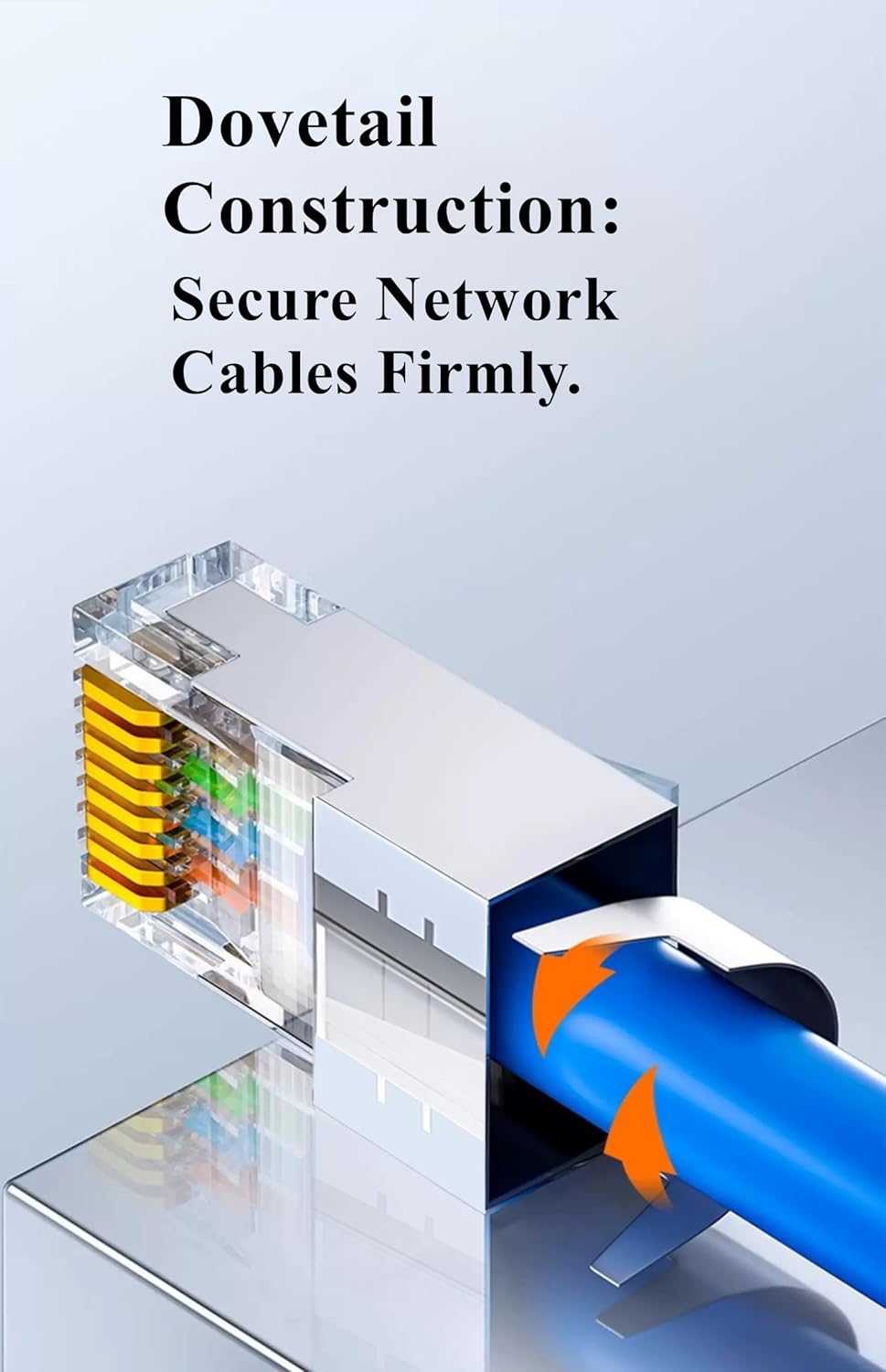 100-Pack Cat7 Cat6A Pass Through Shielded RJ45 Connectors Modular Network RJ45 Plugs Ends for Cat7 Cat6A, 100PCS Strain Relief
