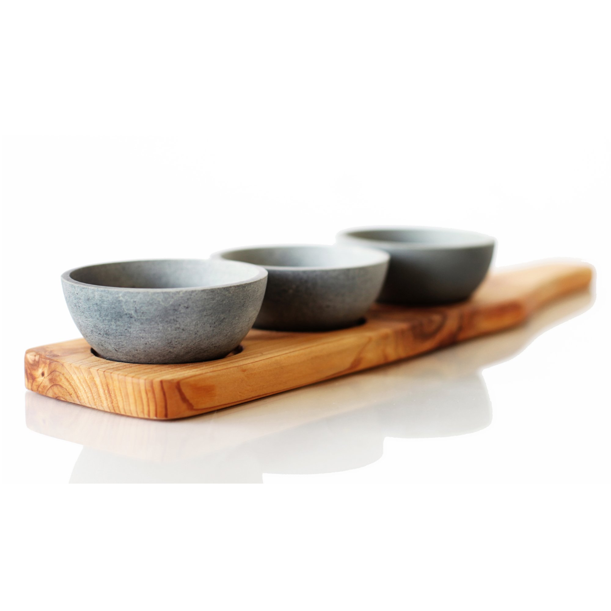 Condiment Trio - Cedar Paddle (Traditional Bowls)