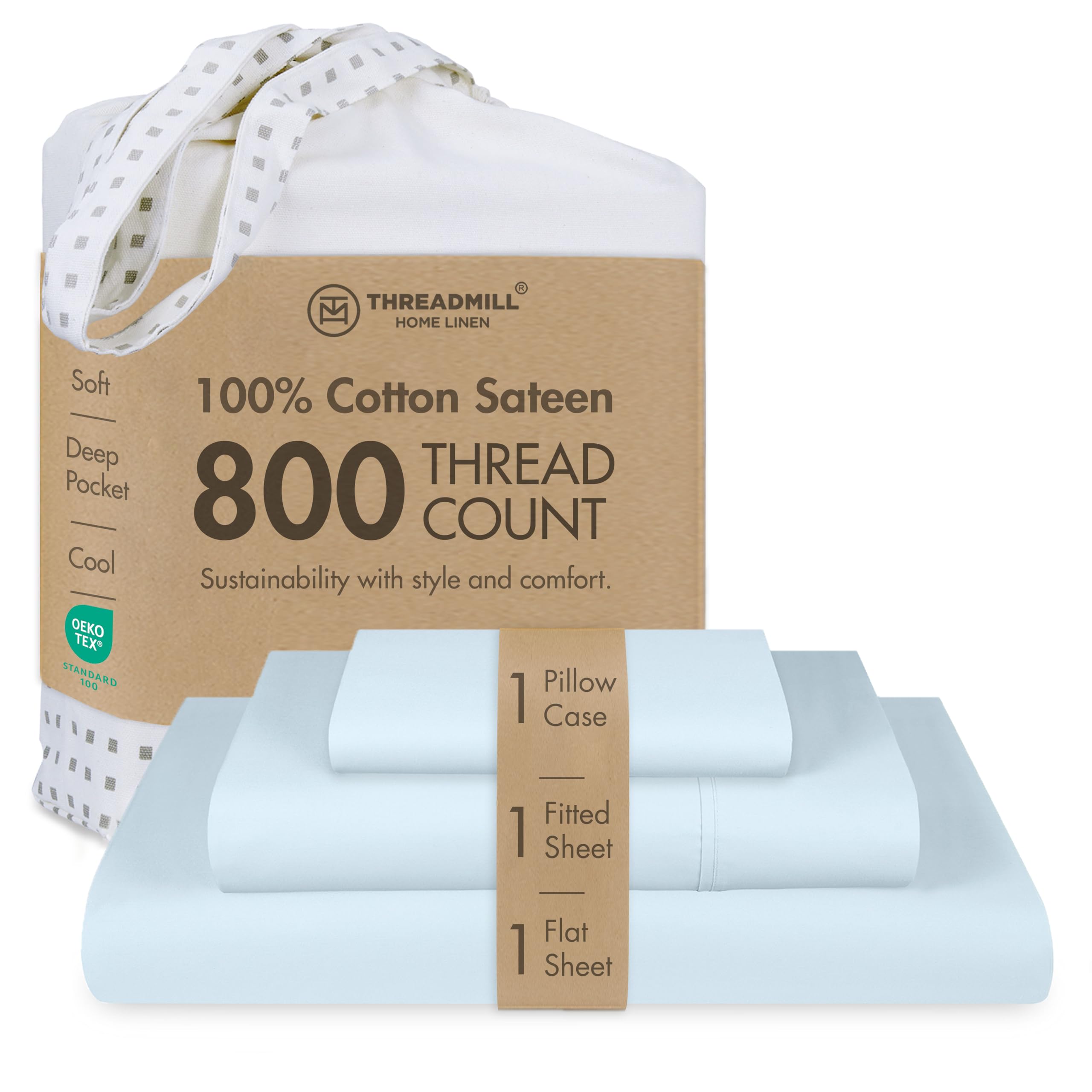 Amazon.com: Threadmill Luxury 800 Thread Count 100% Cotton Sheets