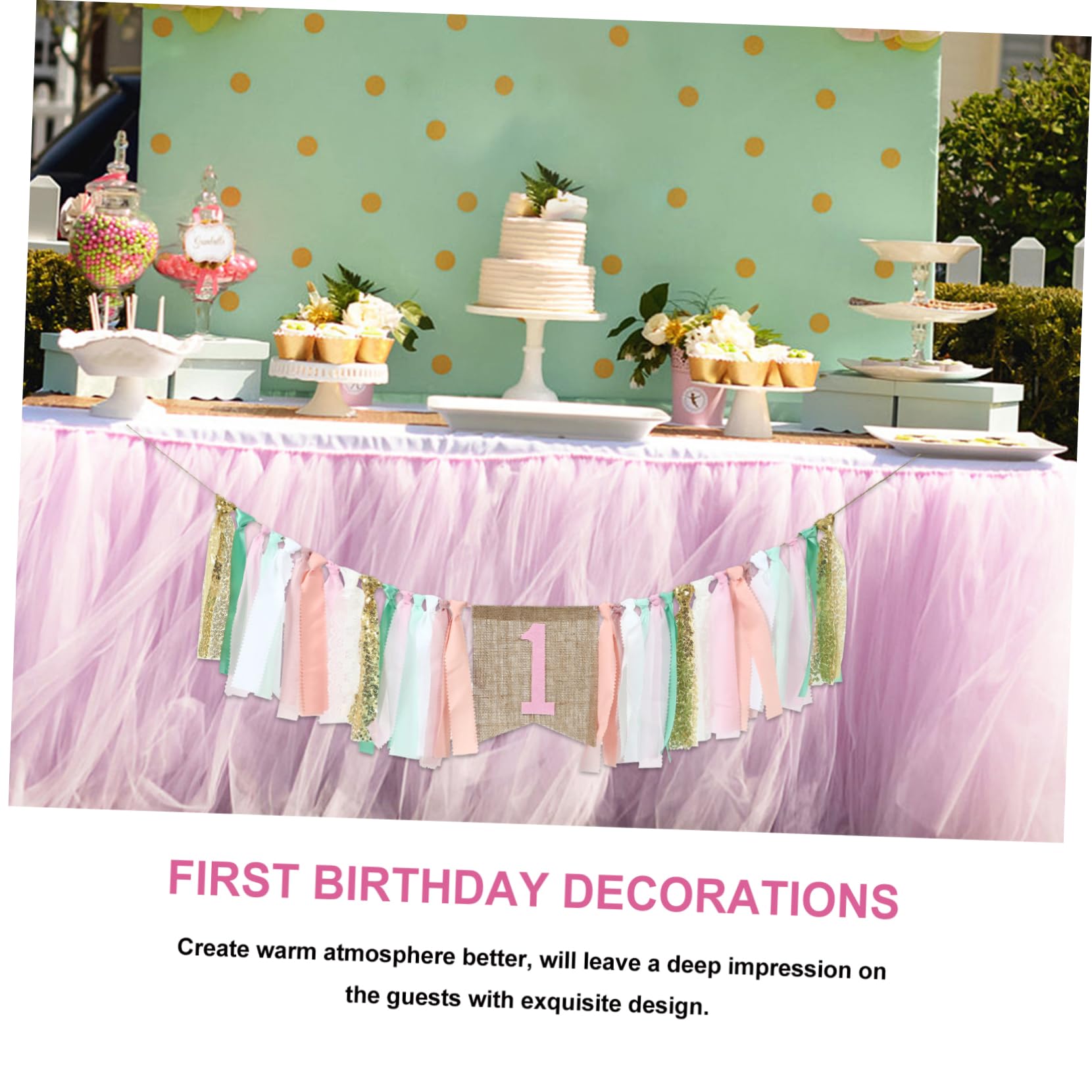 ABOOFAN 2pezzi Festone Compleanno Con Design Adorabile Decorazioni Per Feste Banner Leggero e Facile Da Usare Atmosfera Calda e Accogliente Per Compleanno Decorazioni Per Foto e Ricordi