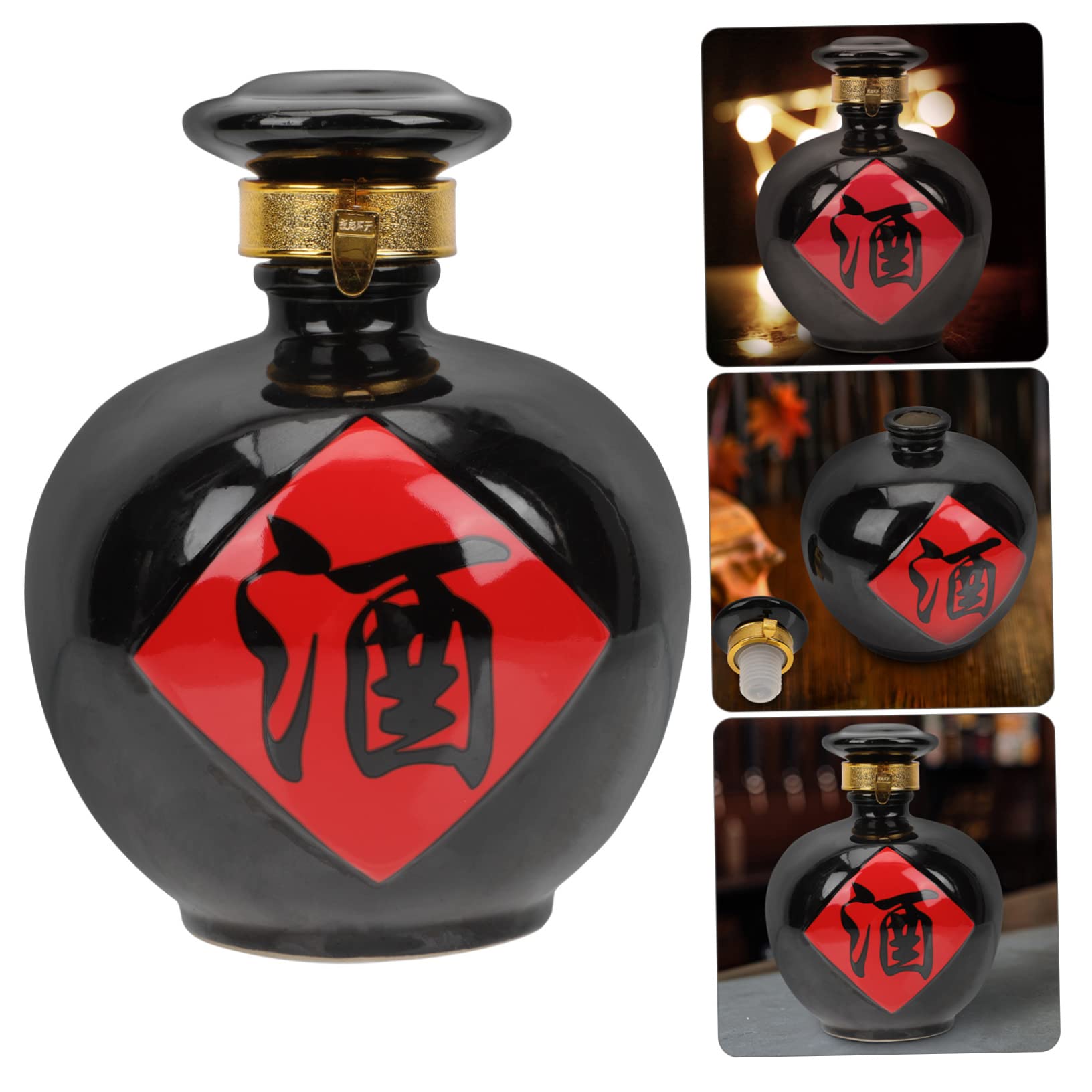 iplusmile Bottiglia in Ceramica per Liquore Contenitore Ermetico per Vino Barattolo Sigillato Vintage Utile Gadget da Cucina