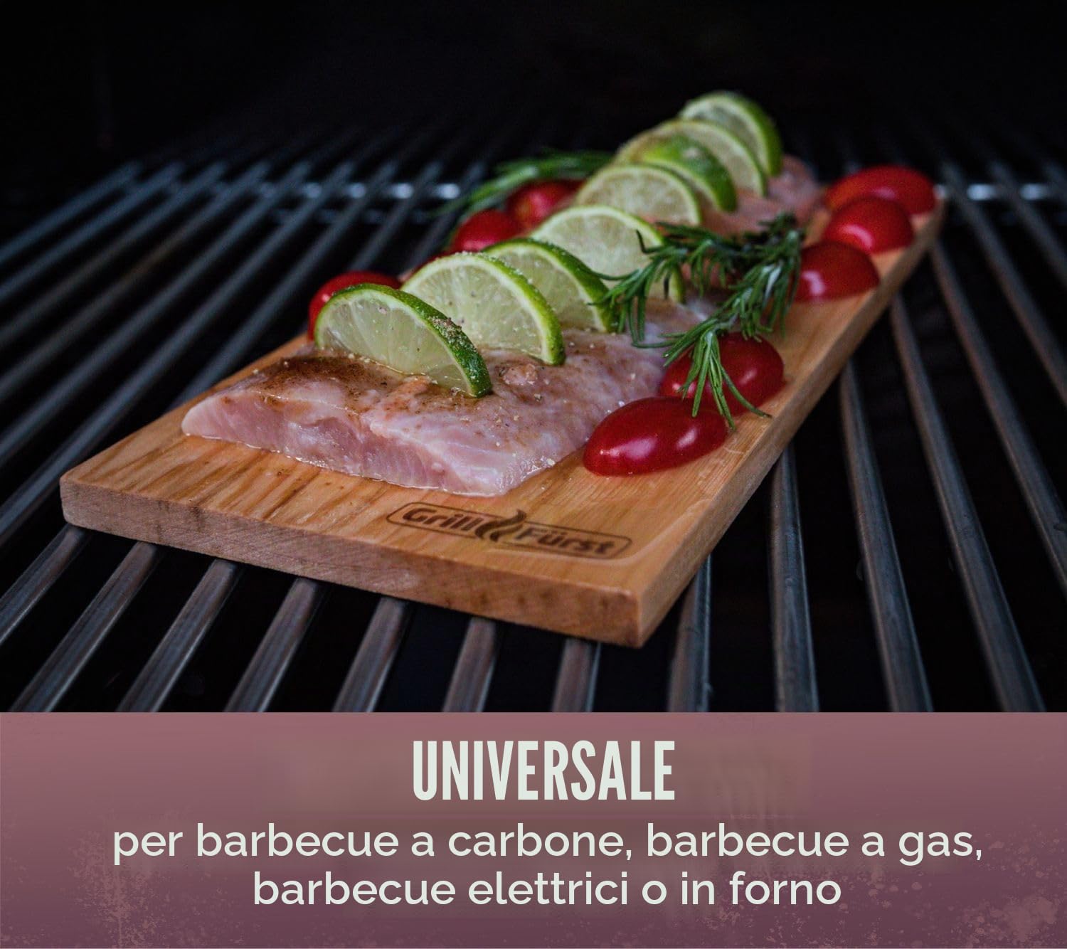 Grill F&uuml;rst Bastoncini Di Cedro Per Affumicare &ndash; Set Da 4 Tavole 29x13 Cm Per Carne, Pesce E Verdure Alla Griglia
