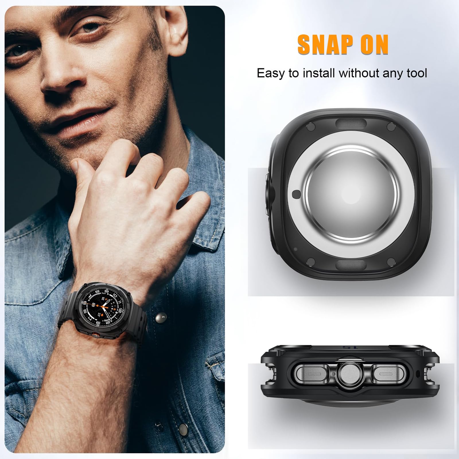 Etui do Samsung Galaxy Watch 7 Ultra, etui ochronne do smartwatcha, ultra ochronne, kompatybilne z Samsung Galaxy Watch 7