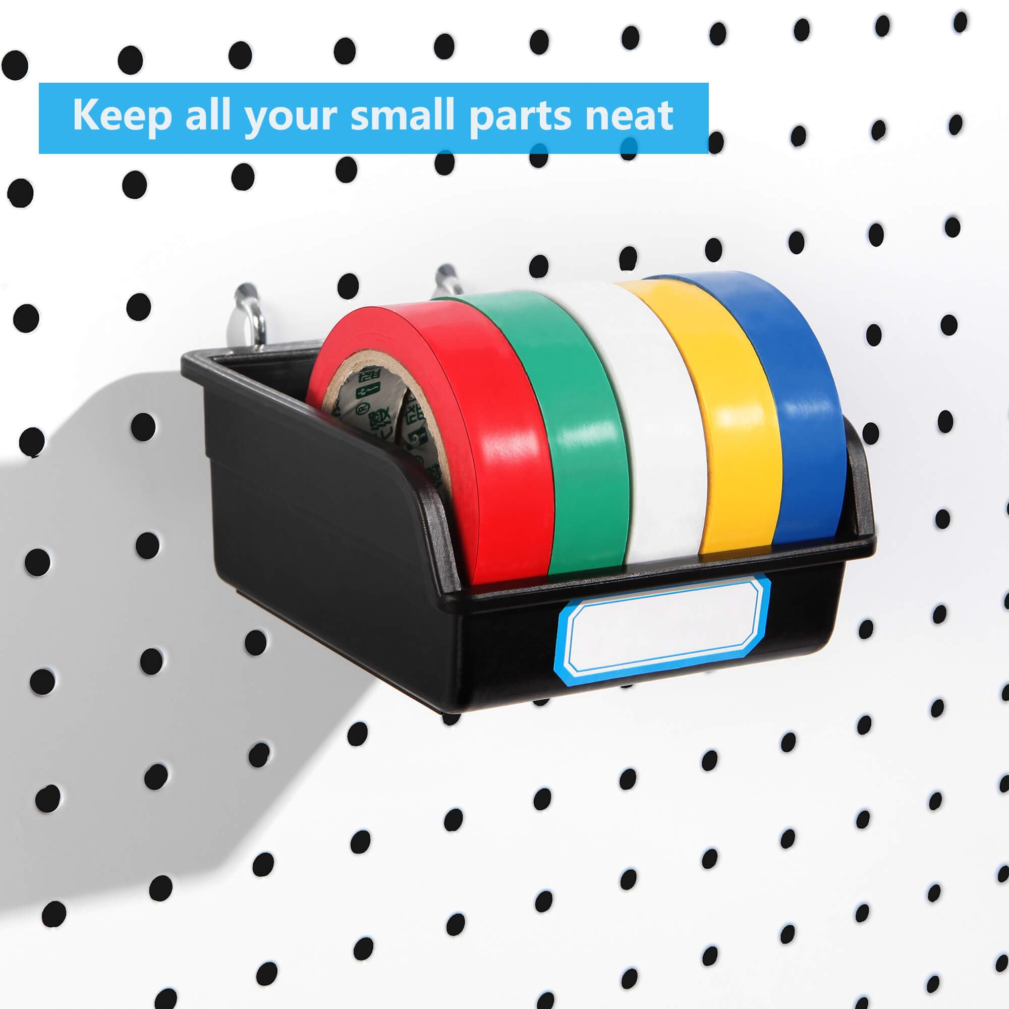 MENEONE Pegboard Hooks, Peg Board Accesories, Peg Locks, for Organizing Various Tools, 196 Pieces, 80 of Which are Peg Locks