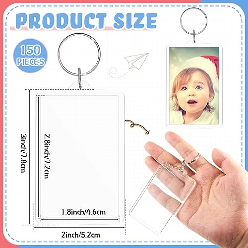 Miniatura 2 de Inbagi Picture Frame Keychain Acrylic Photo Keychain Clear Rectangle Acrylic Keychain Blanks 2 x 3inch