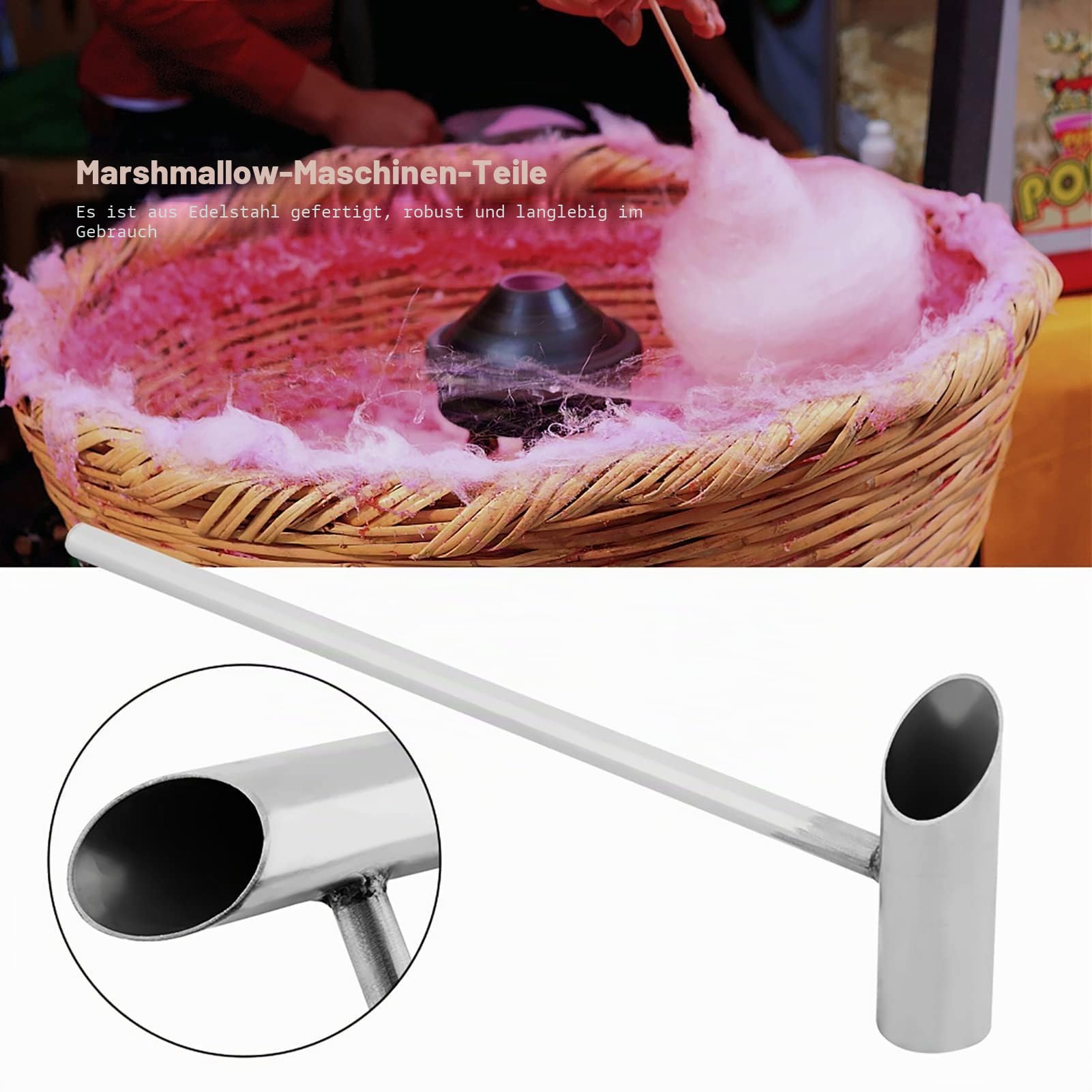Zuckerwattelöffel, Edelstahl-Zuckerlöffel Zuckerwatte Messlöffel Zucker Löffel Mit Langem Griff Zuckerwatteschaufel für Zuckerwatte Marshmallow Maschine Ersatzteile