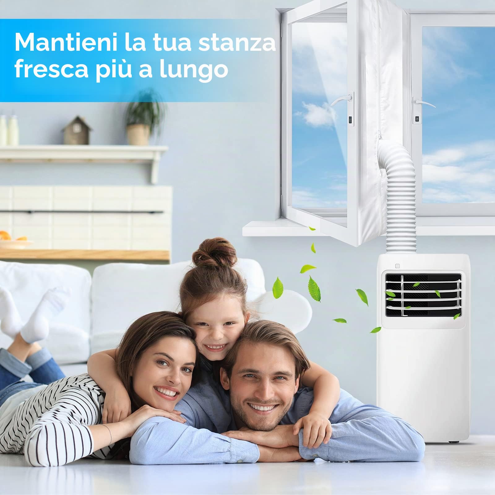 Guarnizione Finestra Condizionatore 400 cm per Condizionatori Mobili, Guarnizione Condizionatore Portatile, Kit Finestra Condizionatore Portatile per Climatizzatori, Asciugatrici