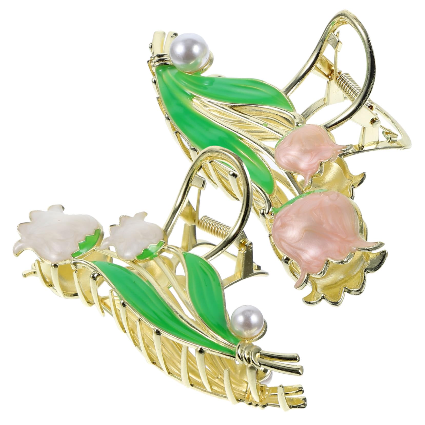 MAGICLULU 6 Piezas gran horquilla hair clips horquillas moño para mujer hair topper pasador fresa tulipán Decorar Accesorios para el cabello Perder clip de garra Metal
