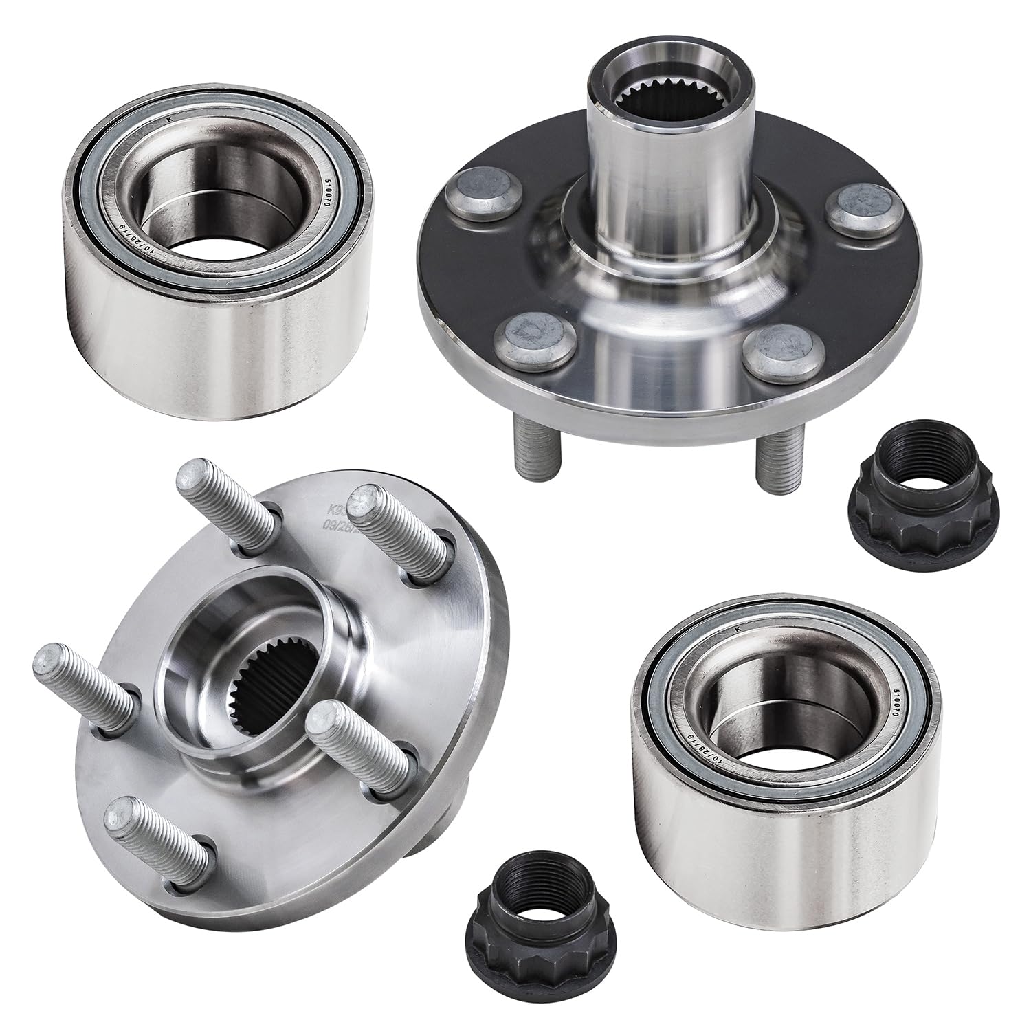 Detroit Axle - 4pc Front Wheel Bearing Hubs Kit for 2003-2019 Corolla