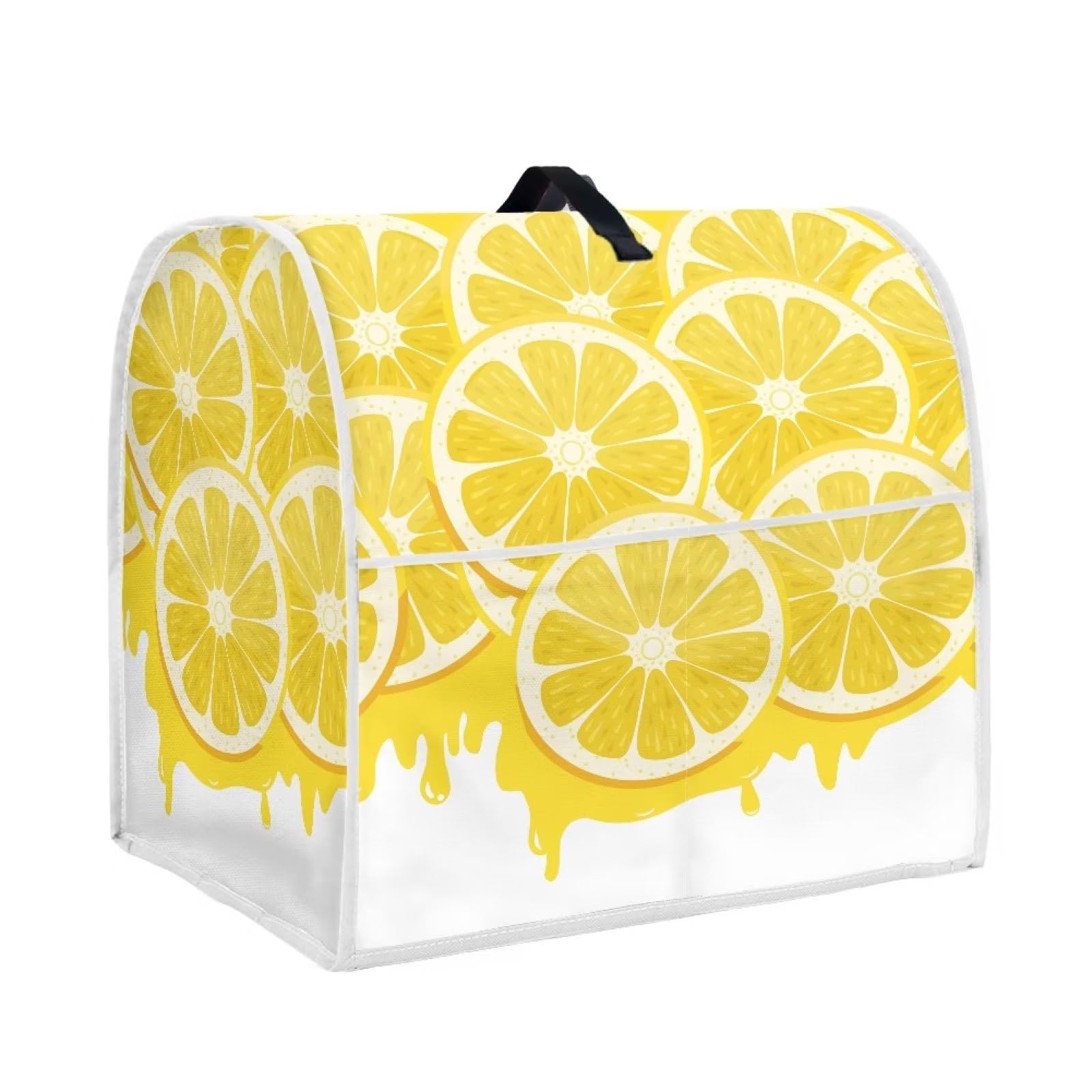 doginthehole Lemon Appliance Covers Blender Covers for Kitchen Stand Mixer Dust-proof Cover, Yellow Fruit Print Dust Cover for 6-8 Quart Stand Mixer, Food Mixer, Coffee Maker