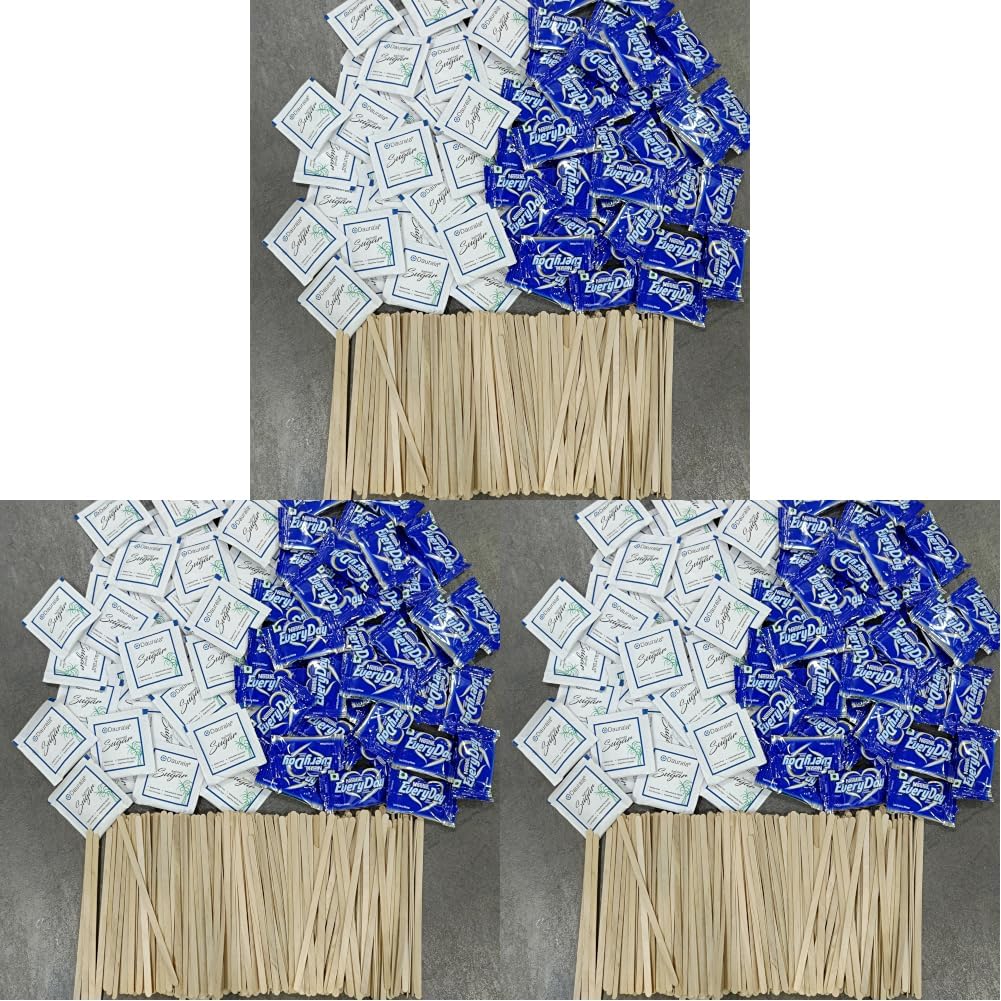 Daurala Refined Sugar Sachets Combo With Everyday Dairy Creamer Sachets | Coffee Stir Sticks Wood Stirrers Combo | Stirrer Stick (100pcs), Daurala Sugar (100pcs), Creamer (100pcs) (Pack of 3)-image-41