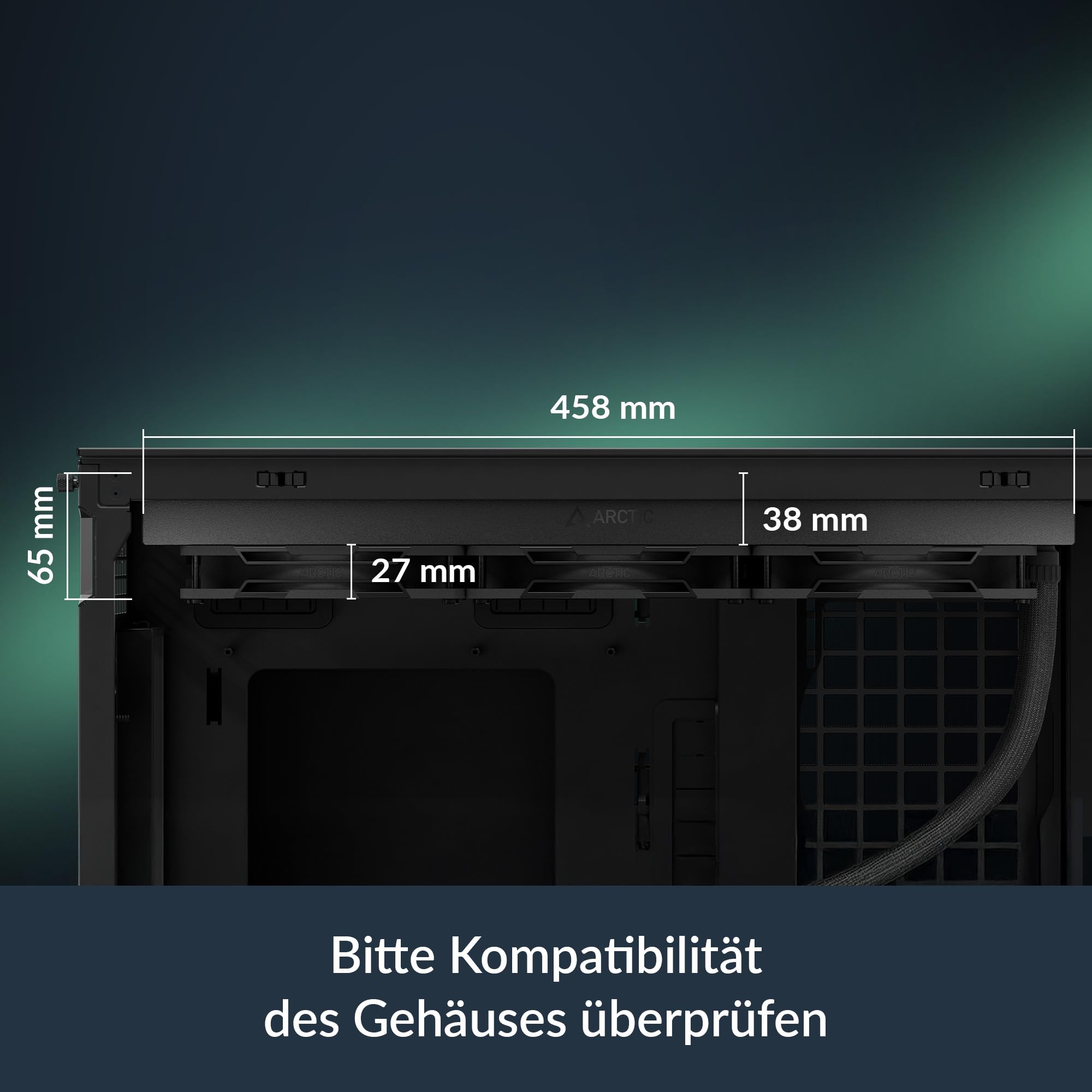 ARCTIC Liquid Freezer III Pro 420 A-RGB - 420 mm AIO CPU Kühler, Wasserkühlung, 38 mm Radiator, PWM-Pumpe, VRM-Lüfter, AMD AM5/AM4, Intel LGA1851/1700 Contact Frame - Schwarz