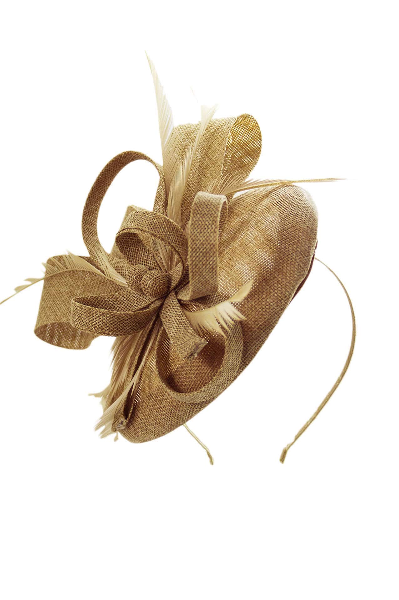 Finecy In - Ladies Wedding Occasion Sinamay Flower Hat Fascinator (Khaki)