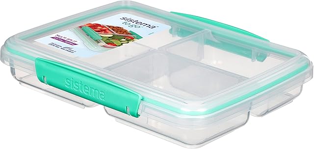 Sistema TO GO Multi Split Meal & Food Container with Dividers & Clips | 820ml | BPA-Free | 1 Food Storage Container