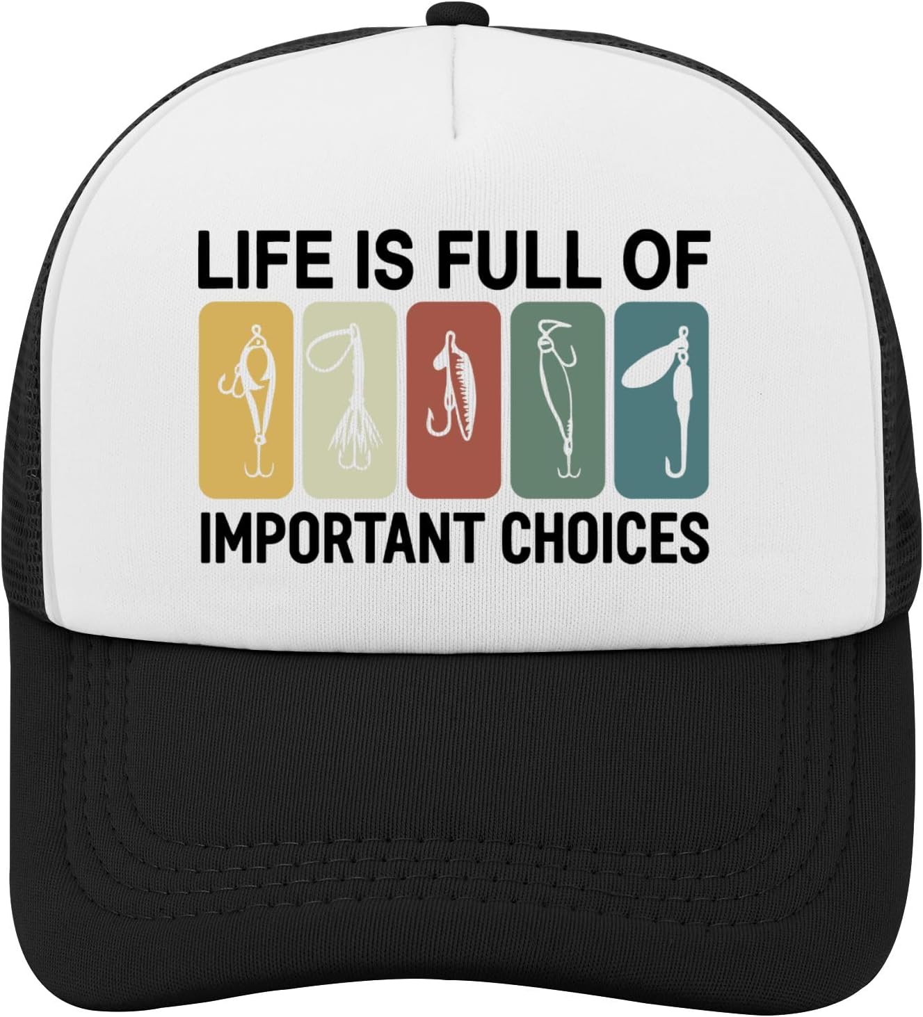 Here Fishy Fishy Fishy Baseball Cap - Funny Fishing Hat for Men, Fisherman Dad Grandpa Gift