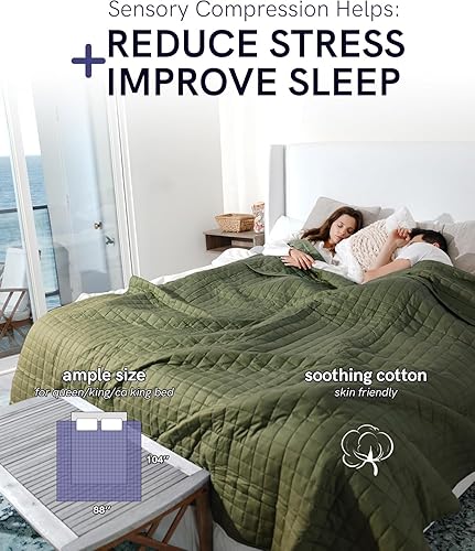 Miniatura 2 de YnM Exclusiva manta con peso, algodón relajante, compartimentos más pequeños con cuentas de cristal, manta de cama para dos personas de 90 a 160