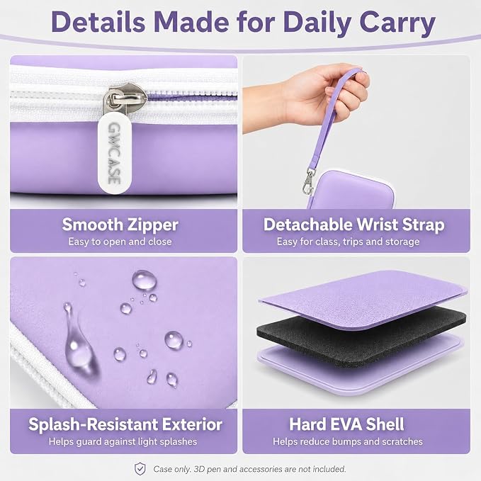 Estuche para lápiz 3D GWCASE morado 6.73x2.95x2.75 in miniatura 7