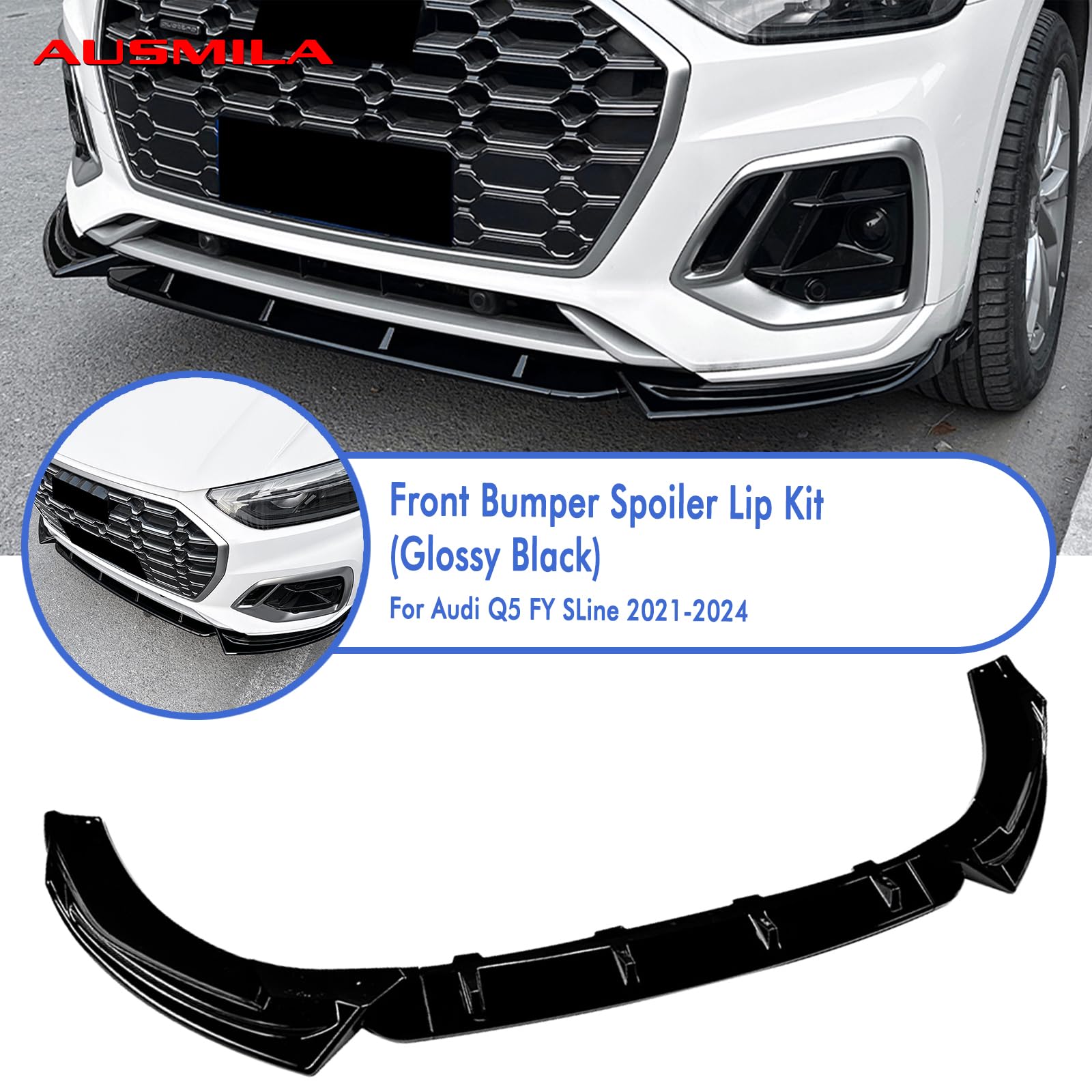 Kit spoiler labbro paraurti anteriore per Audi Q5 FY S Line 2021-2024