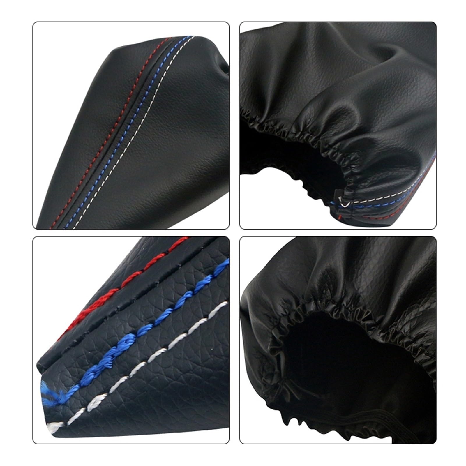 Generico Pomello del cambio da corsa 2 Pz/set Pomello Del Cambio Auto Bastone Freno A Mano In Pelle Ghetta Boot Caso Della Copertura Del Cambio Collare Per La Serie 3 E36 E46 M3 pomello del cambio