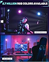 Vista 9 de IFOOTAGE Luz de video para cámara, luz de cámara inteligente RGBW portátil, control inteligente por aplicación/18 efectos