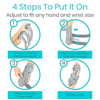 Vive Resting Hand Splint (Left) (with Rehab Video App) - Night Immobilizer | Wrist Finger Brace - Thumb Stabilizer for Arthritis, Tendonitis, Carpal Tunnel Pain (X-Small)