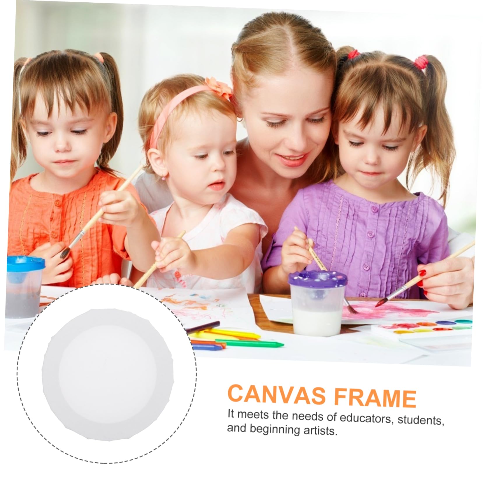 VILLCASE 3pcs Round DIY Painting Boards Mini Blank Canvas Panels for Oil Art for Students Hobbyists for Indoor Outdoor Use Easy to Carry Store