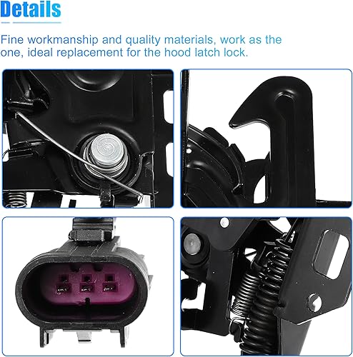 Miniatura 6 de X AUTOHAUX Bloqueo del pestillo del capó del motor del coche para Cadillac Escalade para Chevrolet Silverado Suburban Tahoe para GMC Sierra Yukon