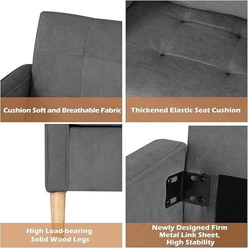 Miniatura 5 de STHOUYN Silla de dormitorio moderna y cómoda de mediados de siglo para adultos, silla de lectura para sala de estar, oficina, adecuada para espacios