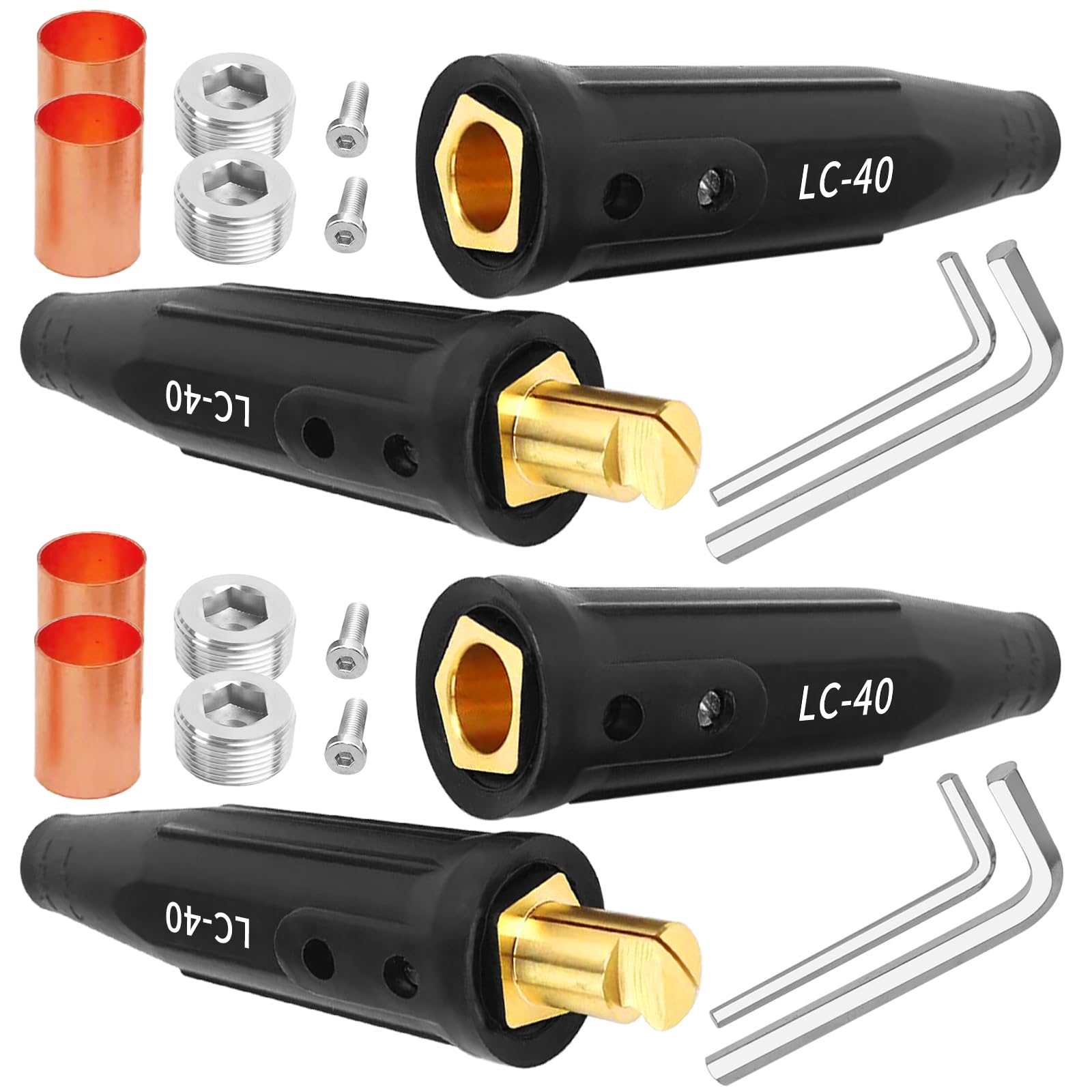 LC-40 Welding Leads,Welding Lead Connectors,Welding Cable Connectors,Male & Female Welding Connectors for Welding Machine Accessories,1/0 and 2/0