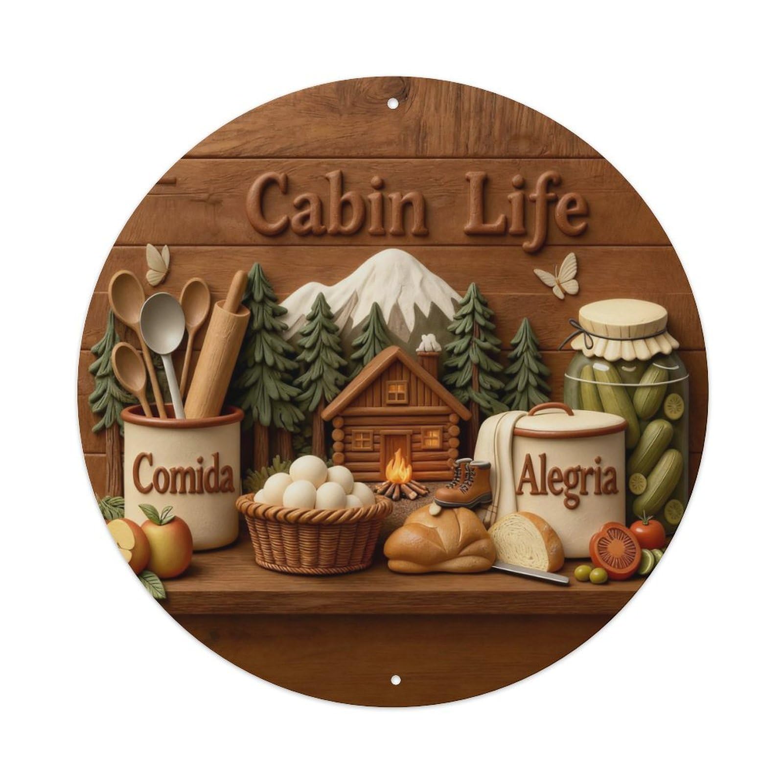 Cabin Life Outdoor Plaque Metal Tin Sign Plaque