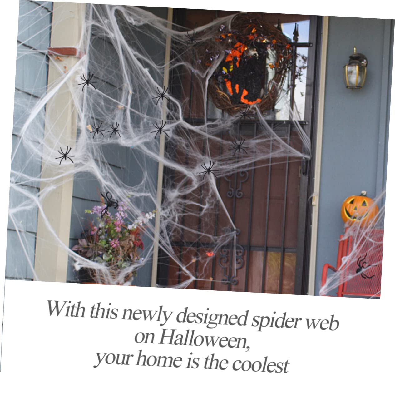 TOYANDONA 10sets Ragnatela Elastica in Cotone Bianca per Halloween Decorazione Forma di Ragno per Interni di Oggetti di Scena Spaventosi per Feste di Autunno