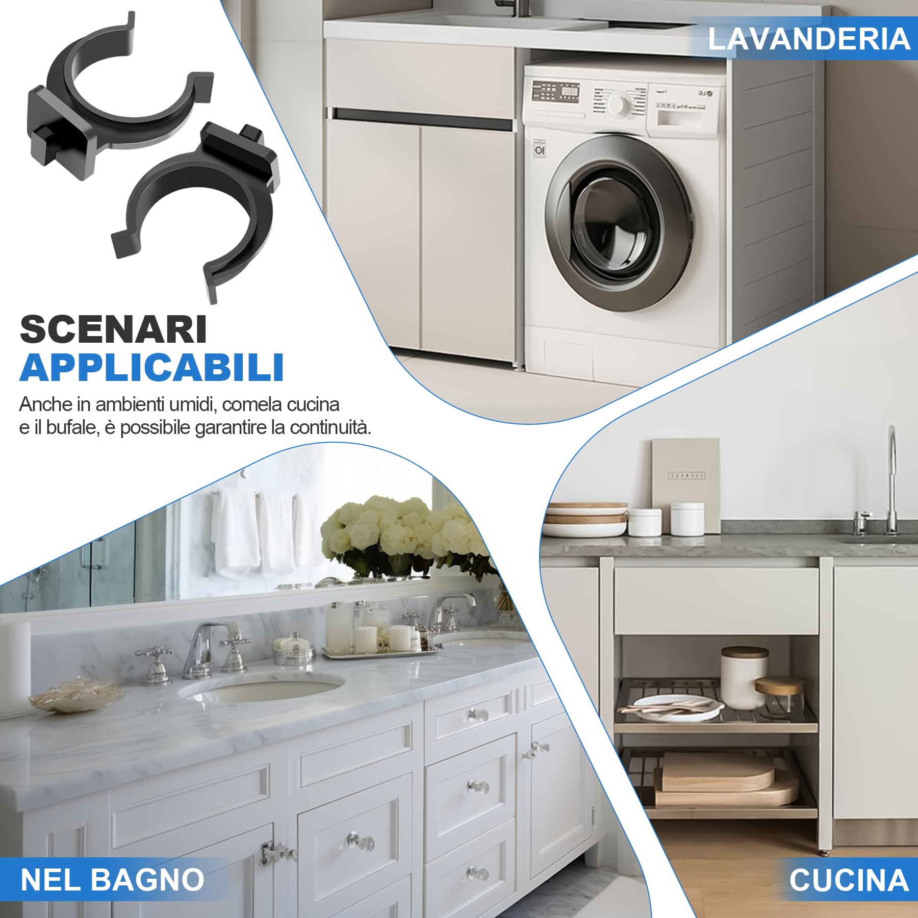 40 Pezzi Ganci per Zoccolo Cucina da 27 mm, Clip Universali in ABS per Battiscopa e Zoccolini, Compatibili con Piedini Regolabili 27–33 mm, Facili da Installare, Ricambi per Mobili Cucina