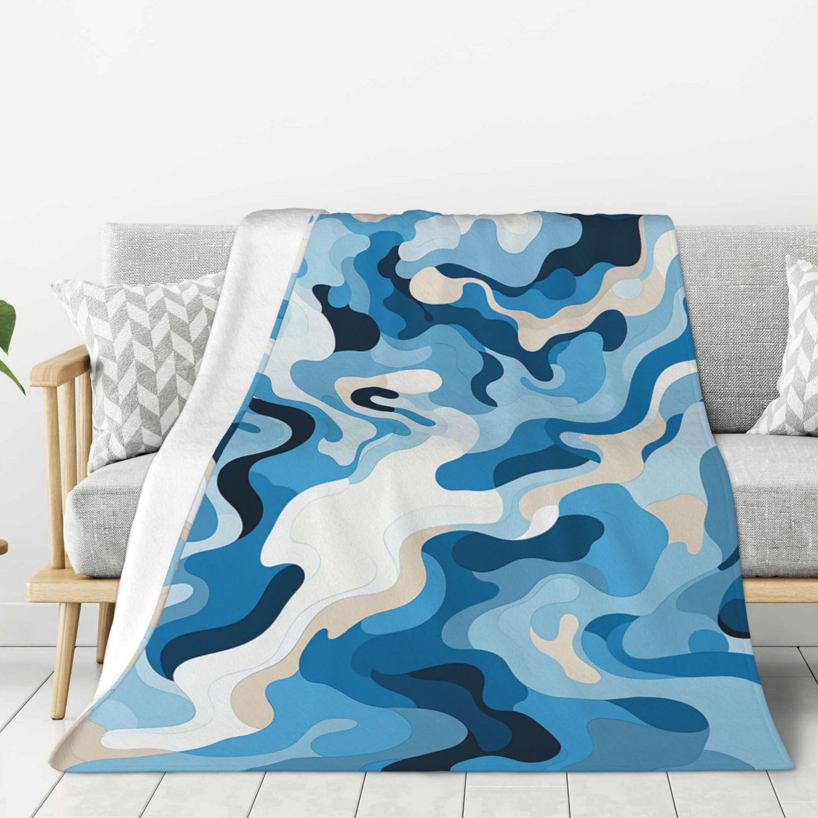 Couverture lit flanelle camouflage | Plaid doudou pour des soirées cocooning