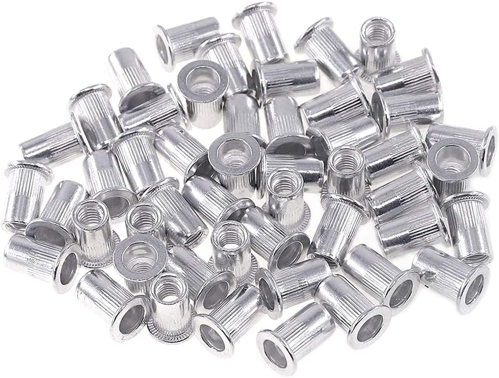 100pcs M3 M4 M5 M6 M8 M10 Aluminum Alloy Flat Head Thread Rivet Insert Nut Cap Rivet Nut Bag - (Color: M8)