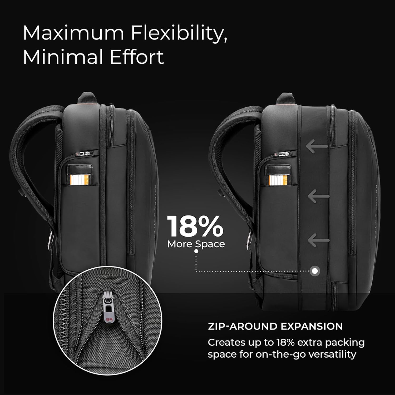 Briggs & Riley Large Convertible Backpack Duffle Bag - Carry On for Men & Women, Use for Travel, Gym, or Work, Overnight Weekend Luggage, Shoulder Strap, Laptop Compartment - ZDX Collection, Black