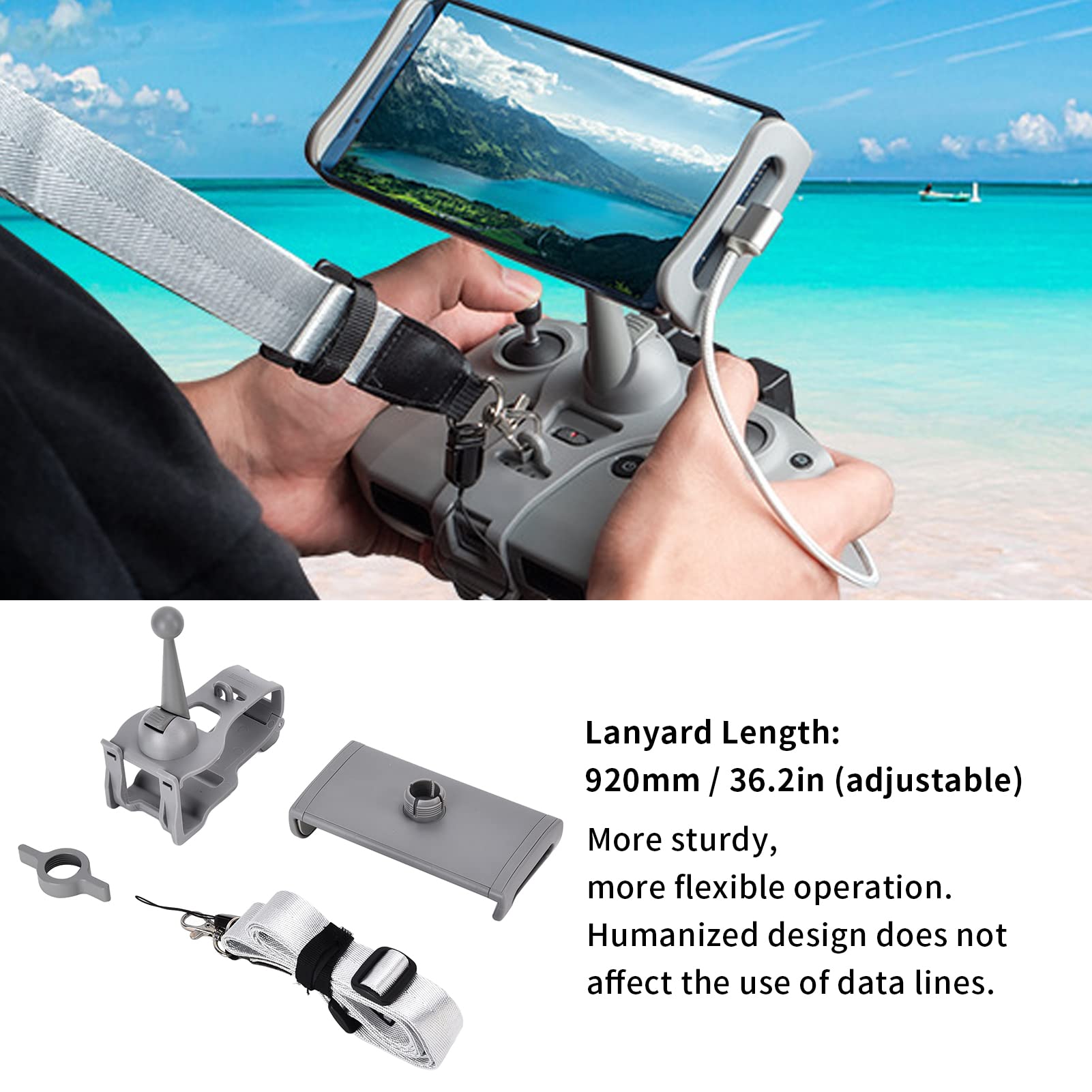 Uchwyt na tablet z dronem do pilota Air 2S. Regulowany uchwyt na tablet do smartfona ze śrubą 1/4 cala
