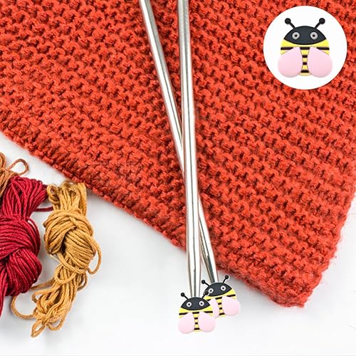 Miniatura 6 de Paquete de 10 tapones de aguja de protección de punta de abeja, herramientas de tejer, accesorios para tejer