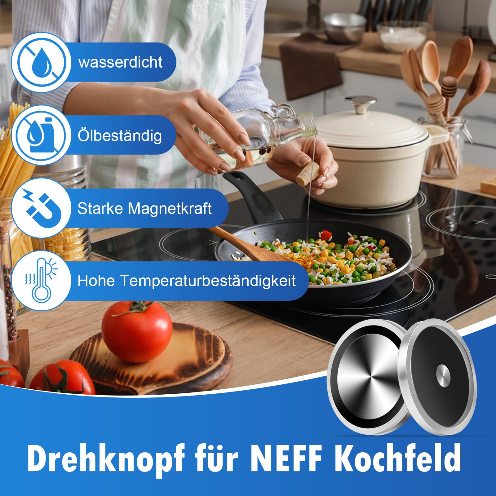 Manopola per piano cottura NEFF/Bosch/Gaggenau/Siemens/Viva, accessori di ricambio per manopola Twistpad 00636170 (10004928)