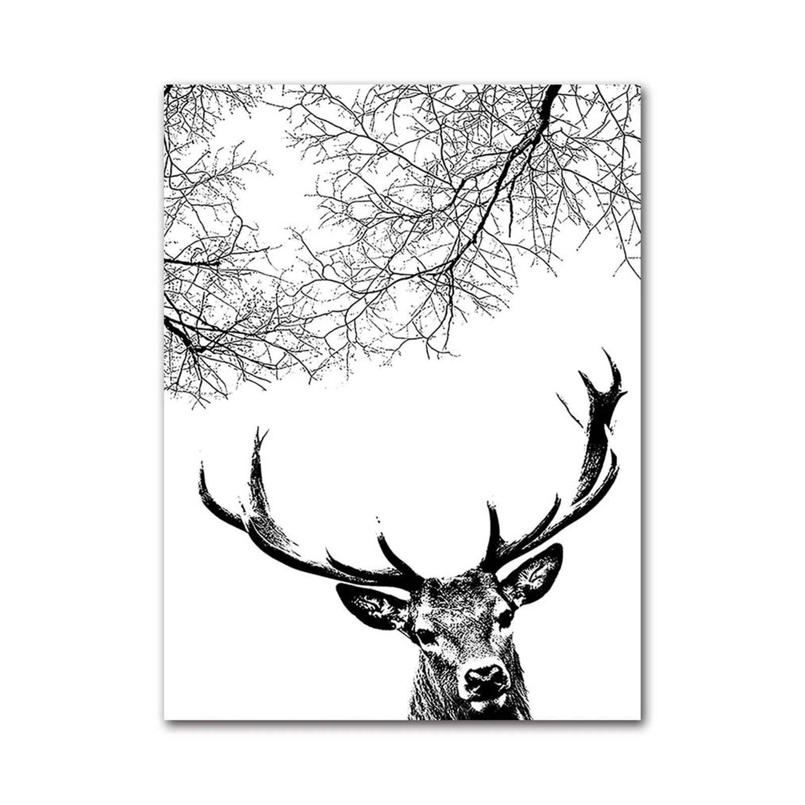 Tableaux de décoration murale moderne affiche abstraite 40x50cm noir et blanc