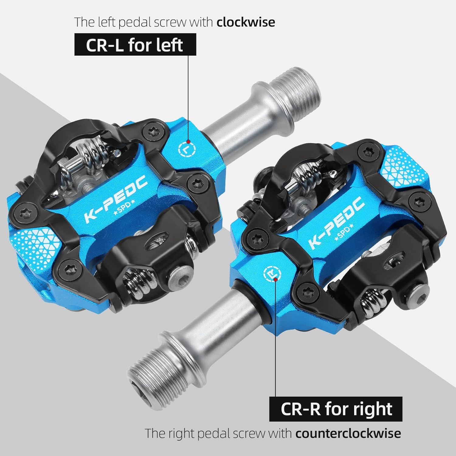 Compatible Clipless MTB Mountain Bike Pedal Dual Sided Lightweight Aluminum 9/16″ Platform Bicycle Pedals with Cleats for Road