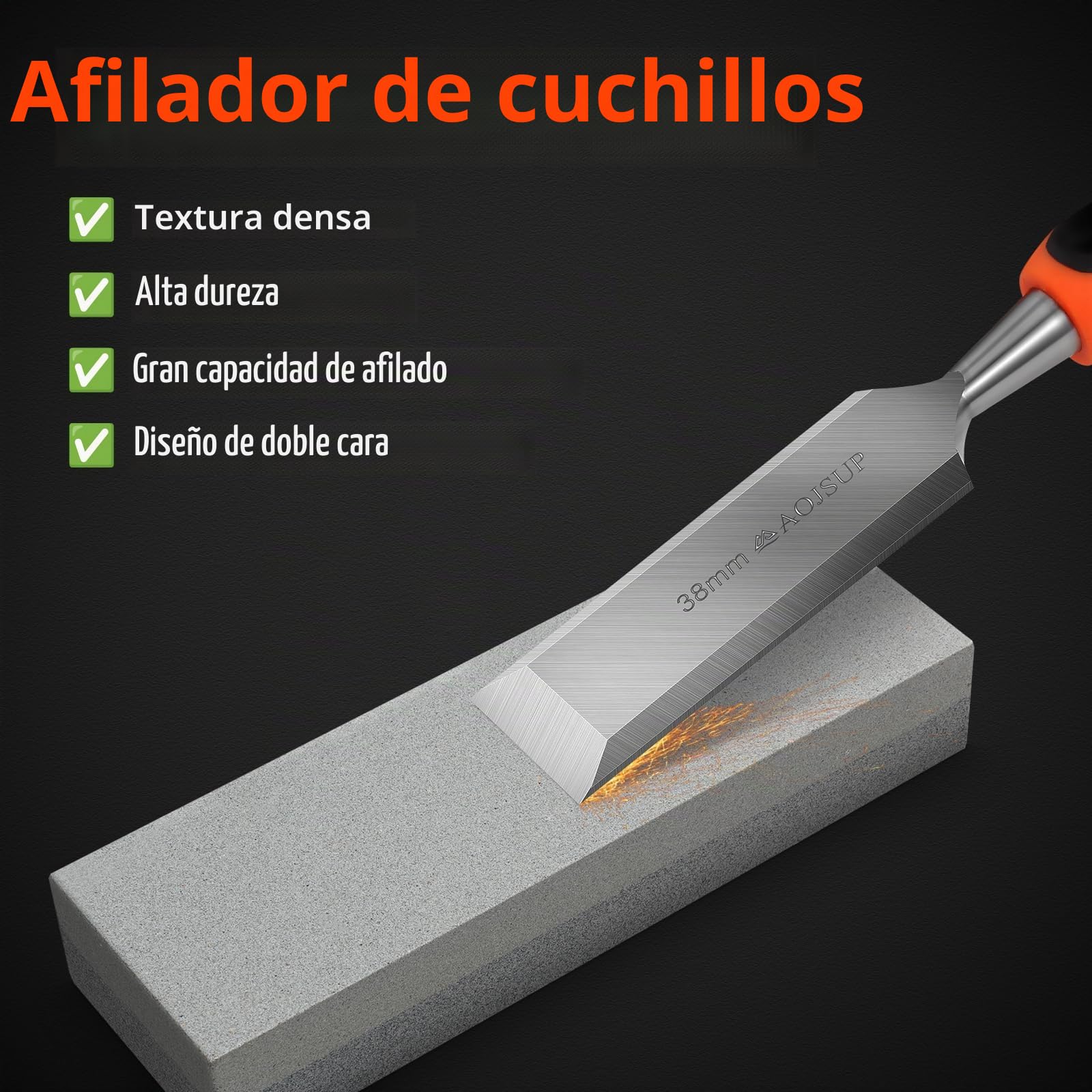 Juego De Cinceles Para Madera De 6 Piezas, Incluye Juego De Cinceles Afilados (6, 12, 19, 25, 32, 38mm) y Piedra De Amolar, Juego De Cinceles Para Madera Con Tapa De Impacto De Metal Resistente