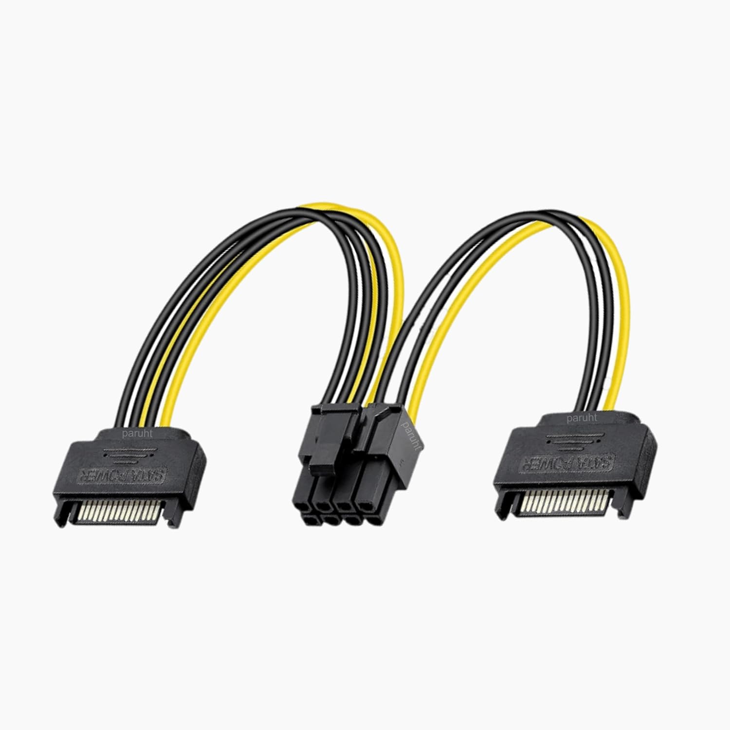 Dual SATA to PCI Express Power Cable, PCIE 8 Pin to 2 X Sata Video Card Y Splitter for Graphics Video Cards