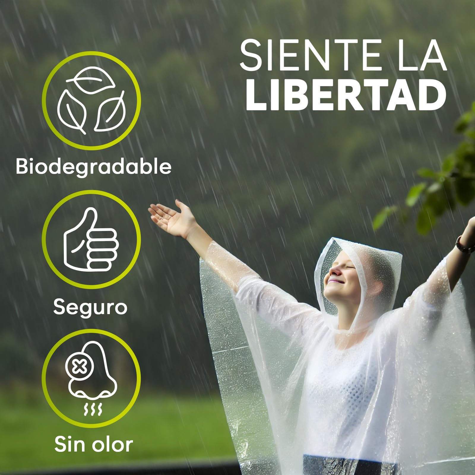 ZENO Poncho Impermeable Mujer y Hombre - Poncho Lluvia - Capa Lluvia Impermeable