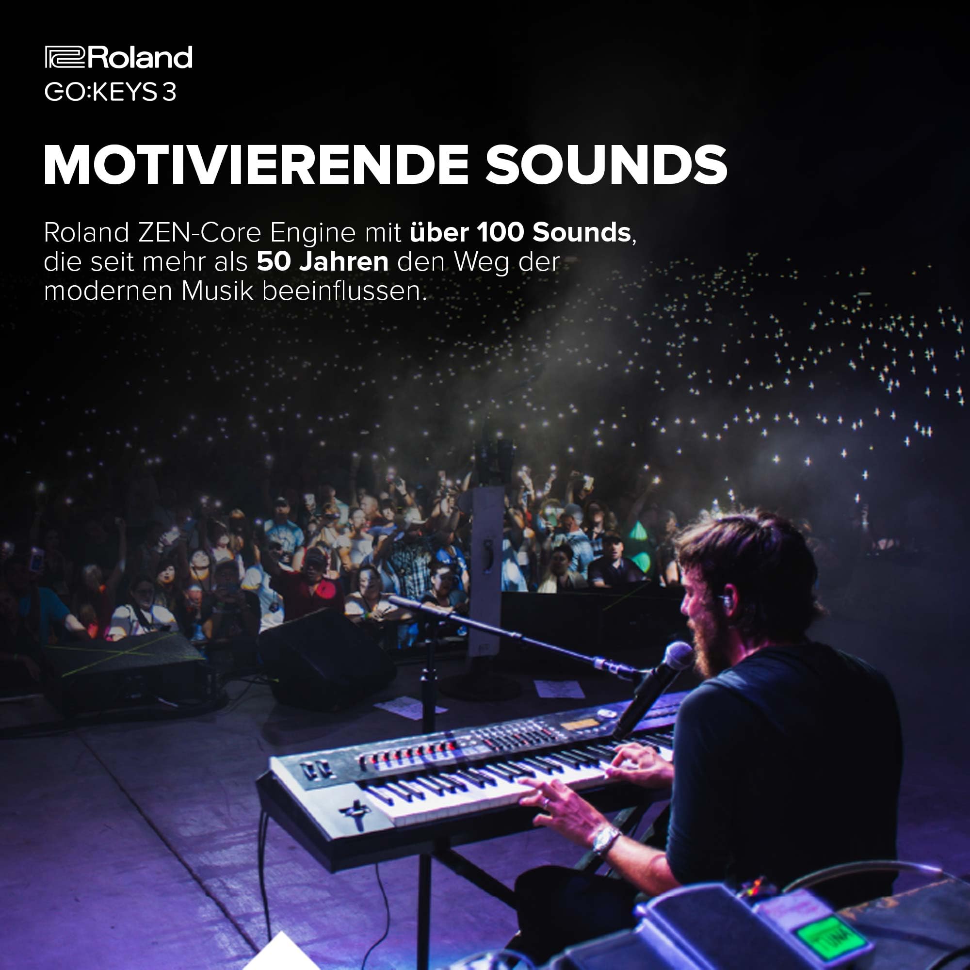 Roland GO:KEYS 3 Music Creation Keyboard | 61 Tasten | ZEN-Core Engine mit über 1000 internen Sounds | Integrierte Stereolautsprecher | Bluetooth Audio/MIDI für Musikstreaming - Dark Red