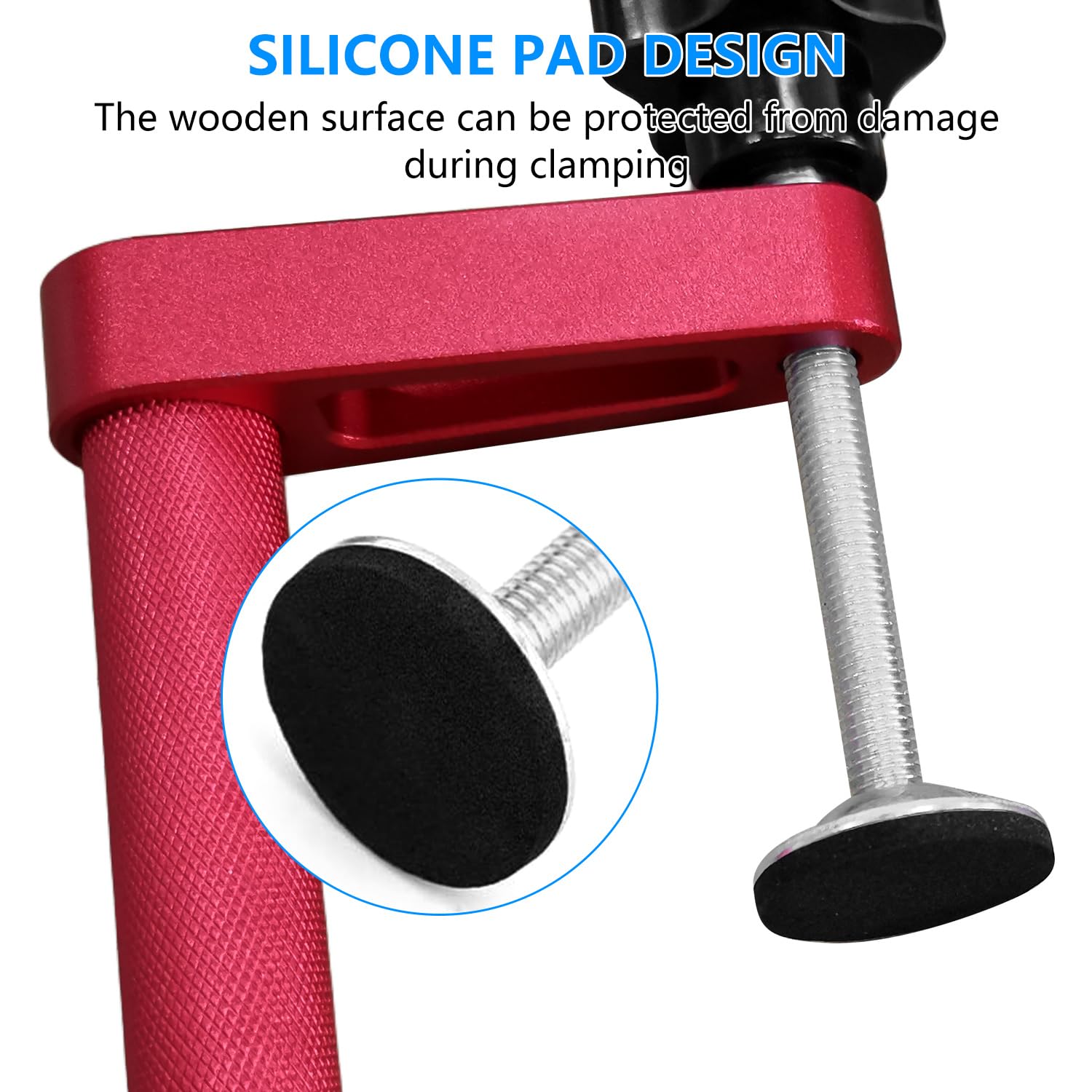 Outils de Serrage D'établi, Plage de Serrage 0-80 mm, Avec Supports Antidérapants, Pince de Table en Aluminium, Robuste et Durable, pour Le Travail du Bois et L'artisanat (Rouge)