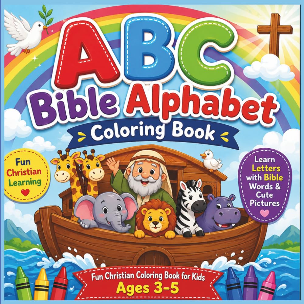 ABC Bible Alphabet Coloring Book for Kids Ages 3–5: Fun Christian Learning with Letters, Words & Coloring Activities